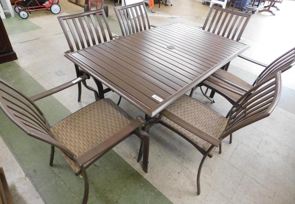 Panama Jack 7 Piece Outdoor Dining Set - Table 29" x 59" x 35" (1 of 10)