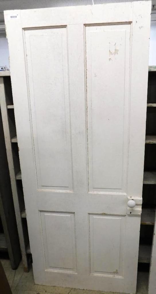 Vintage 4 Panel Door - 81.5" x 34": See Photos For Condition and Details