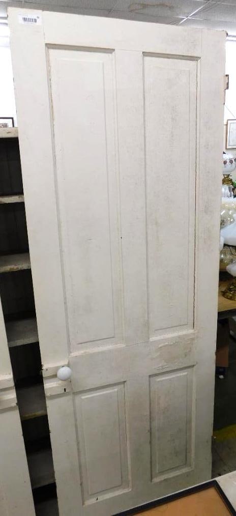 Vintage 4 Panel Door - 81.75" x 30": See Photos For Condition and Details