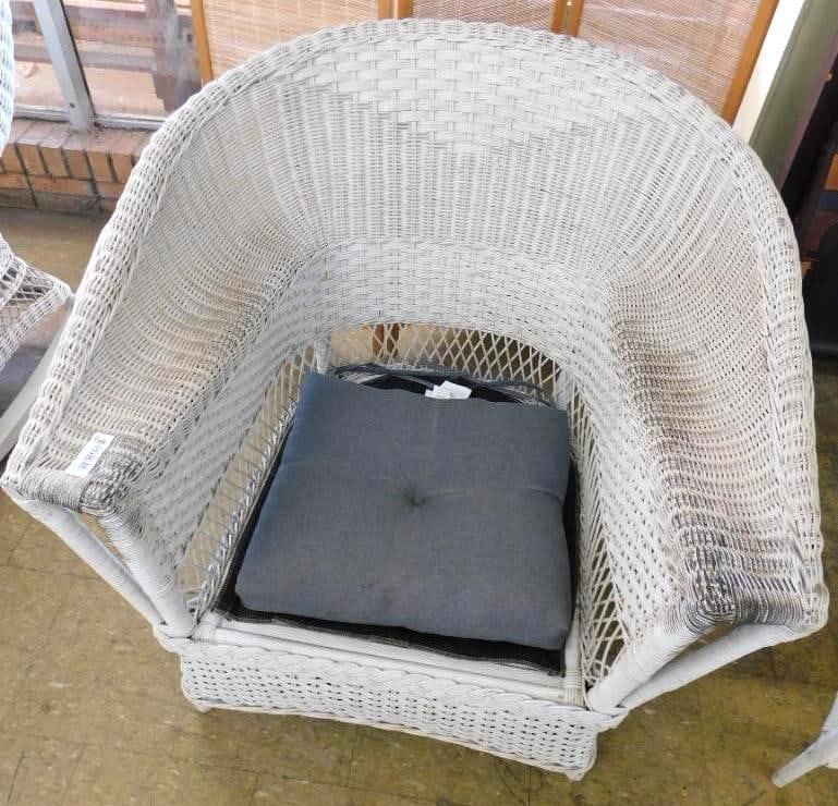 Vintage Wicker Arm Chair - 35" x 38" x 34": See Photos For Condition and Details