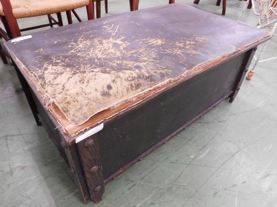 Arts & Craft blanket chest with original material - material is worn - 17" x 38" x 22" (1 of 7)