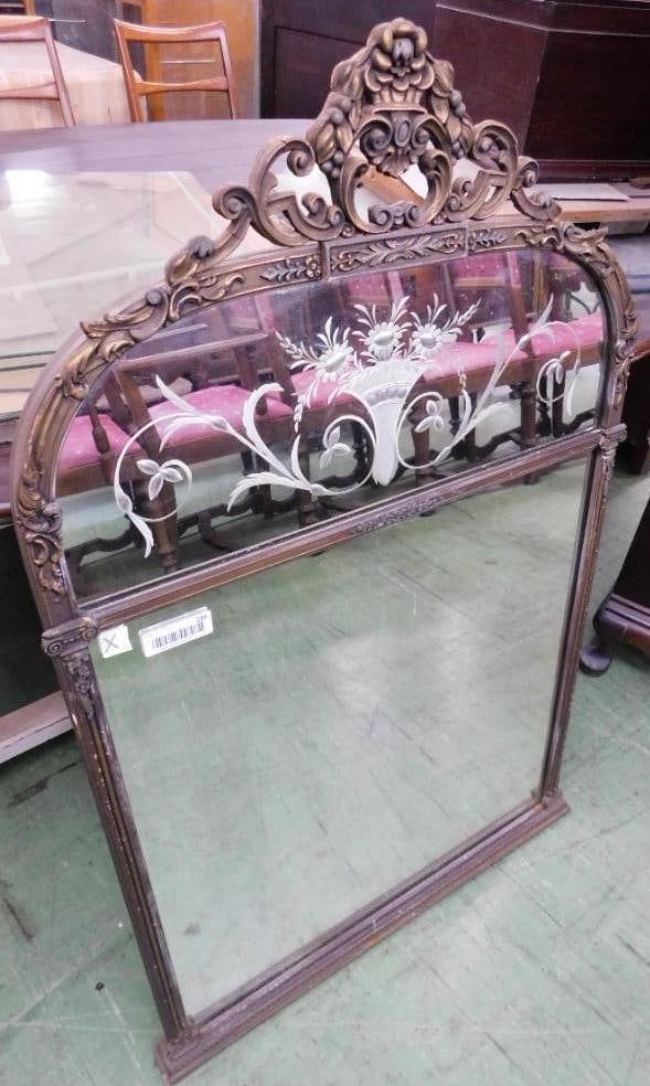 Fancy Reverse Etched Wall Mirror - 44" x 29" (1 of 6)