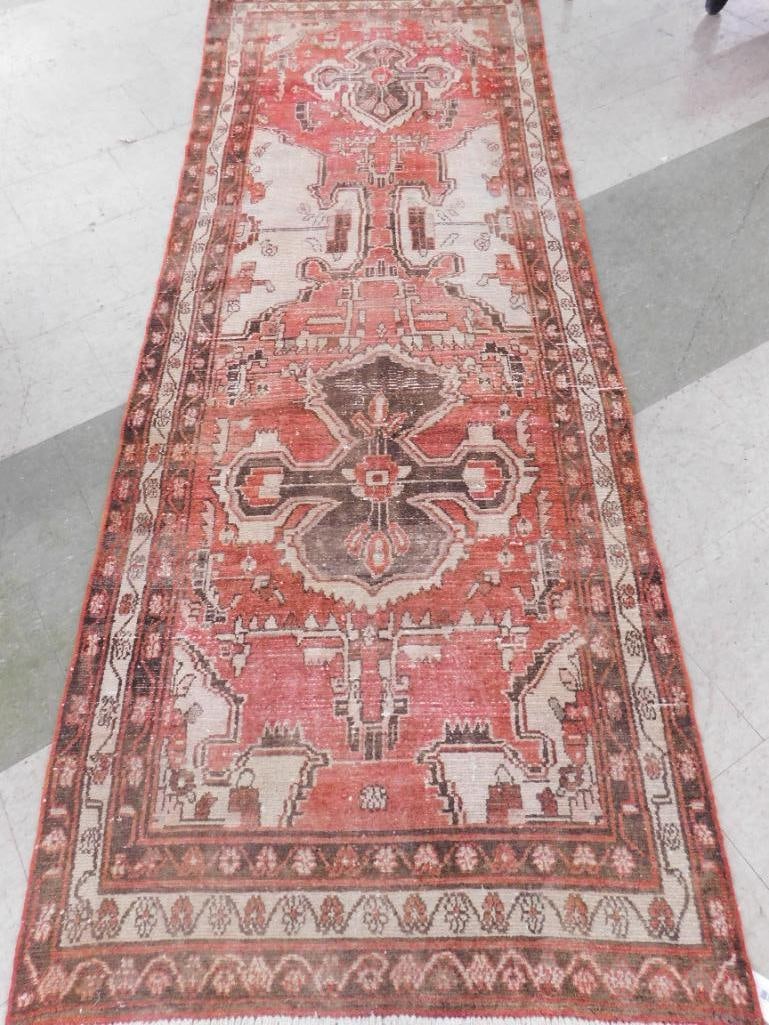 Hamedan Rug - 3'6" x 9'7": See Photos For Condition and Details