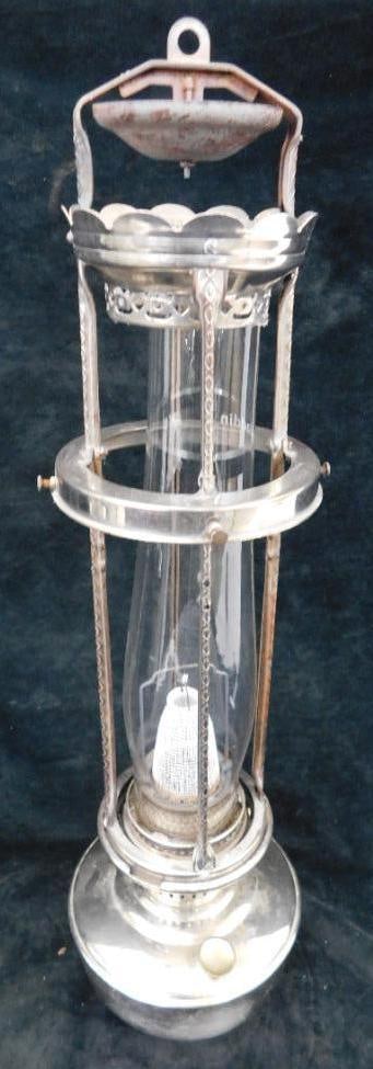 Vintage Kerosene Lamp with Aladdin Glass Shade - 23" x 6.5" (1 of 9)