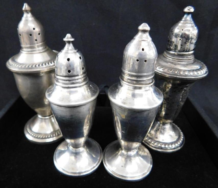 Sterling Silver - Group of 4 Misc. Salt and Pepper Shakers (1 of 7)
