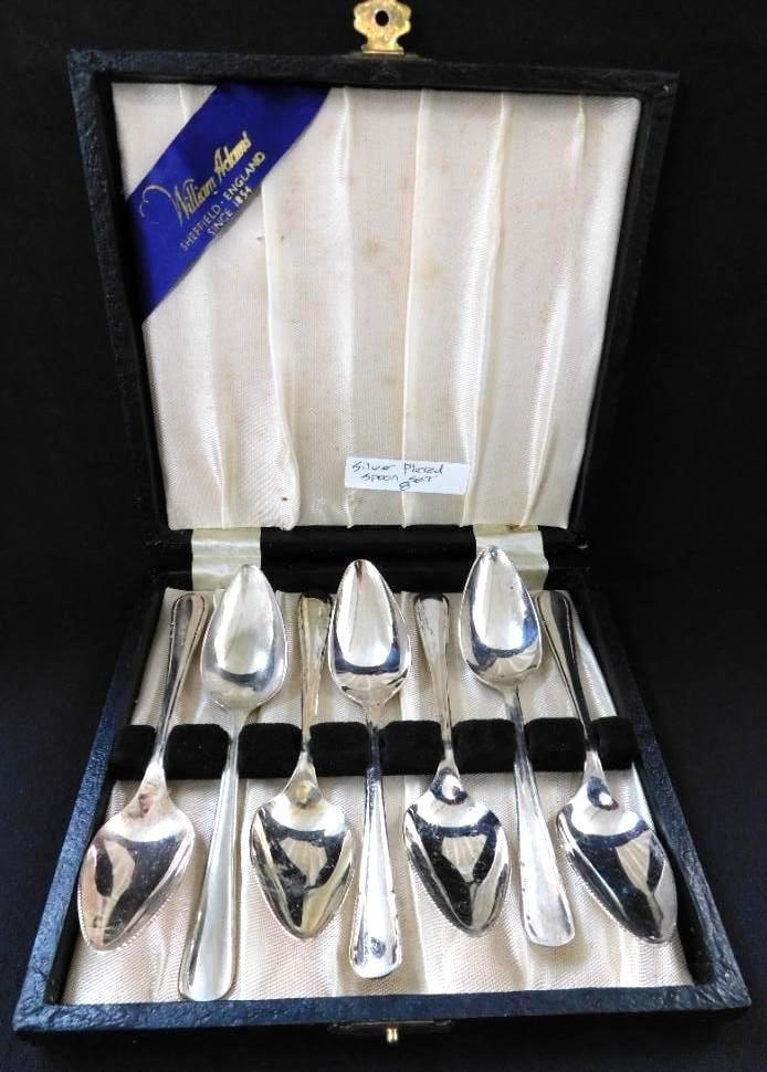 William Adams Silver Plate Spoon Set - Original Box (1 of 9)