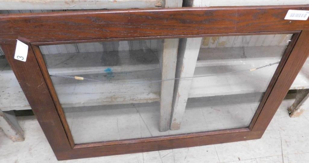 Oak Frame with Glass - 24" x 34": See Photos for Condition and Details