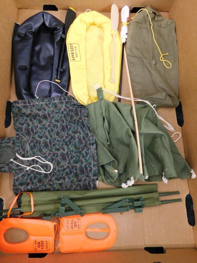 Vintage G.I. Joe Accessories - Rafts - Tent - Cot - Sleeping Bag - Poncho - Life Preservers (1 of 9)