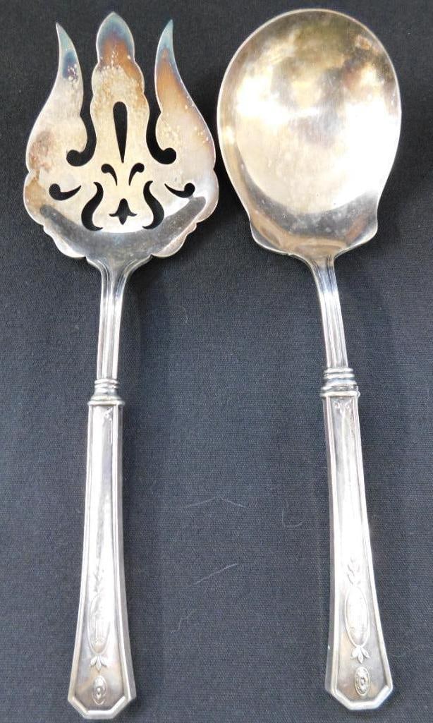 Sterling Silver - Pair of Weighted Serving Utensils - 146 Grams TW (1 of 9)
