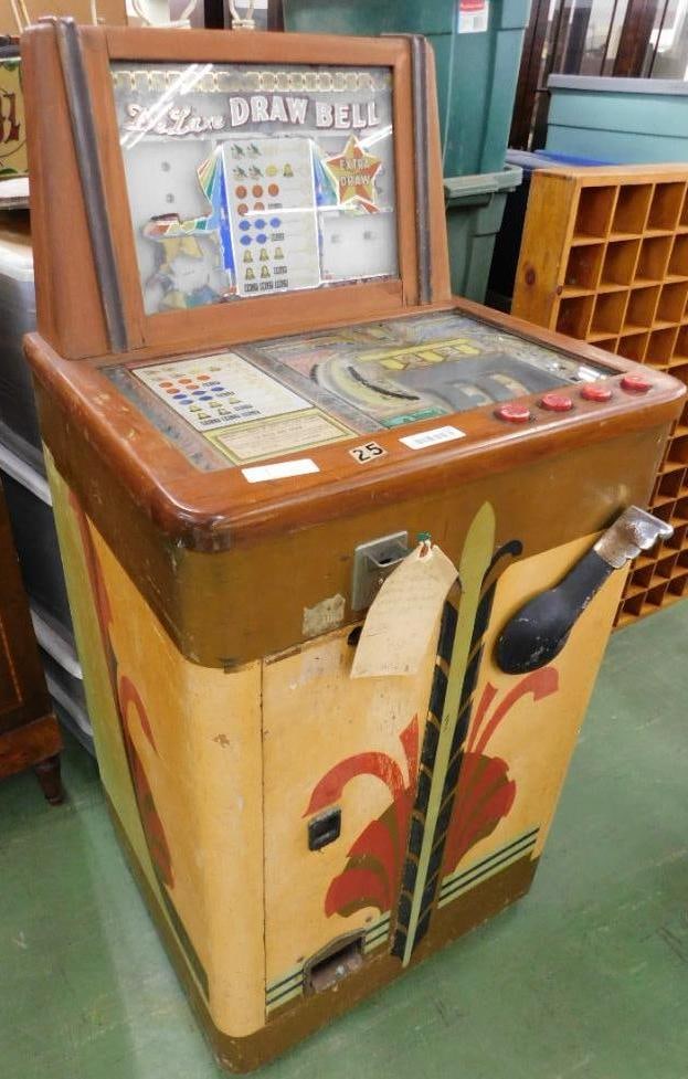 Early Bally Deluxe Draw Bell Arcade Game - As Is - 56" x 27" x 24": See Photos For Condition and Details