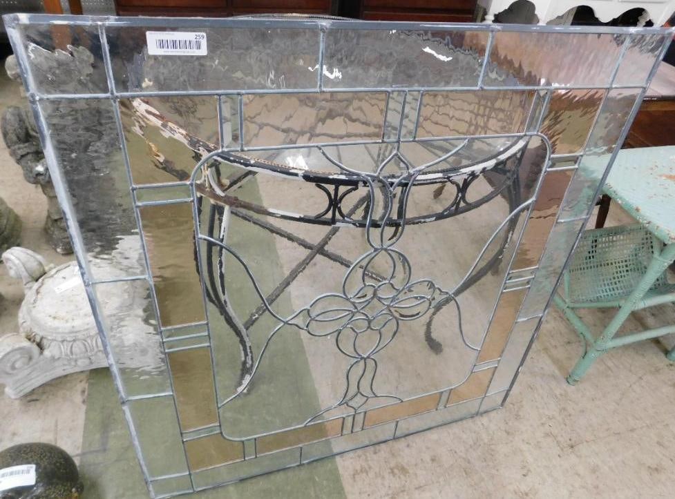 Stained Glass Unframed Window - 40" x 38": See Photos For Condition and Details