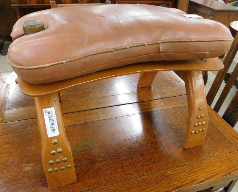Vintage Camel Saddle Foot Stool - 15" x 22" x 13" (1 of 9)
