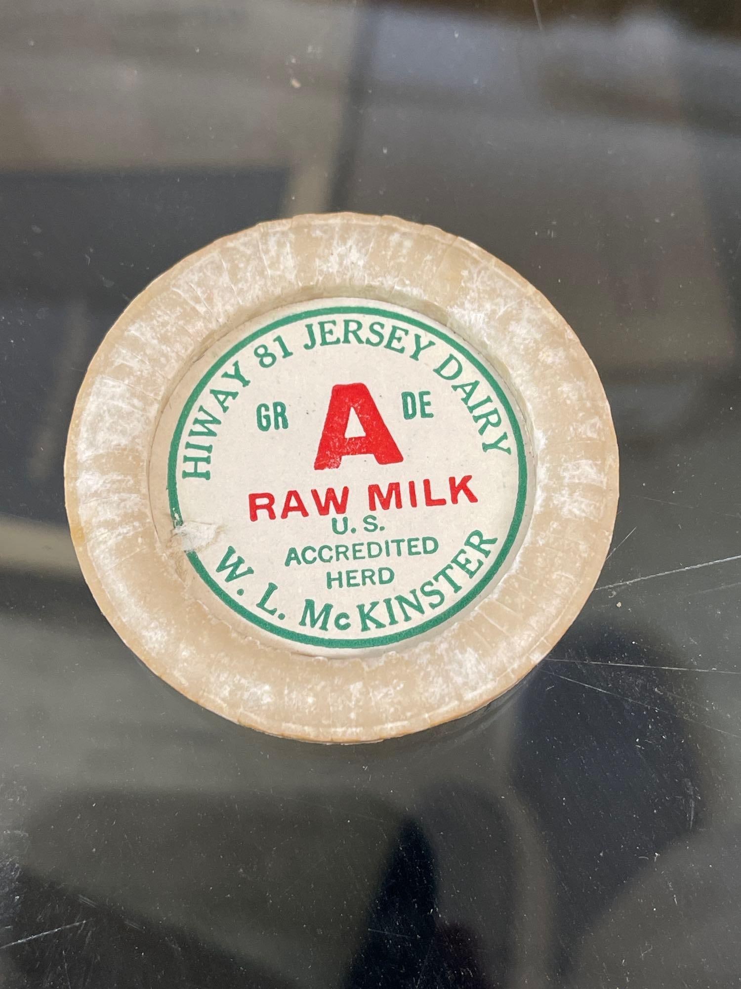 Lot of Milk Bottle Caps Hiway 81 Jersey Dairy W.L. McKinster Raw Milk - 2