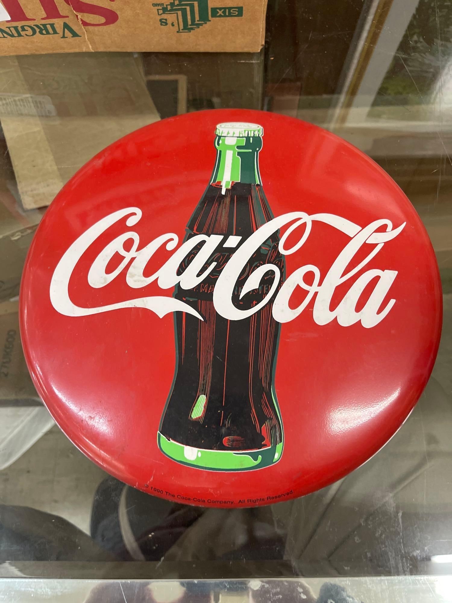 1990 The Coca-Cola Company Round Button Metal Sign (1 of 8)