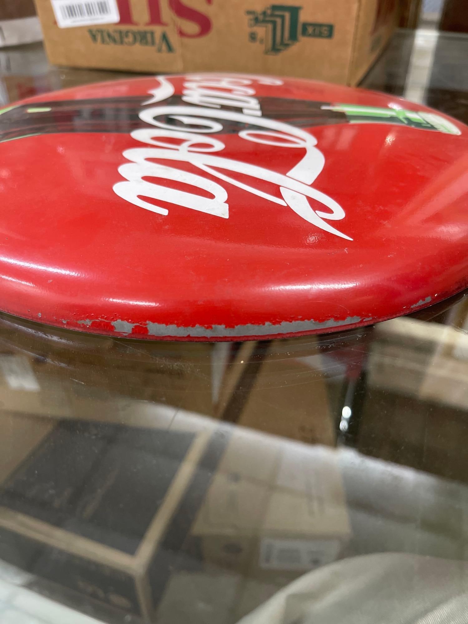 1990 The Coca-Cola Company Round Button Metal Sign - 3