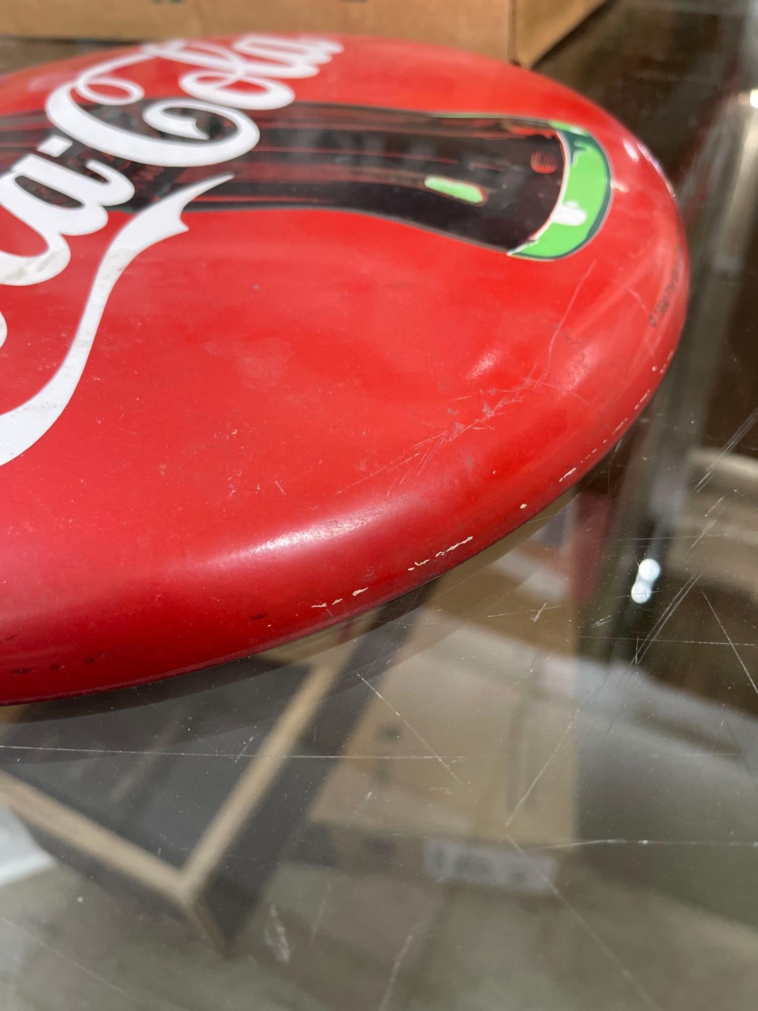 1990 The Coca-Cola Company Round Button Metal Sign - 5