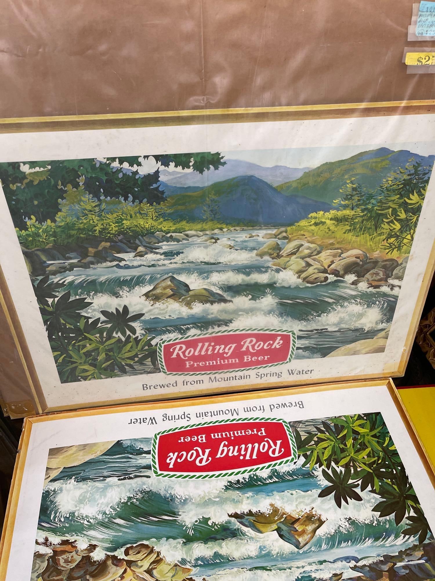 5 Rolling Rock Premium Beer Cardboard Signs 4 still Sealed - 3