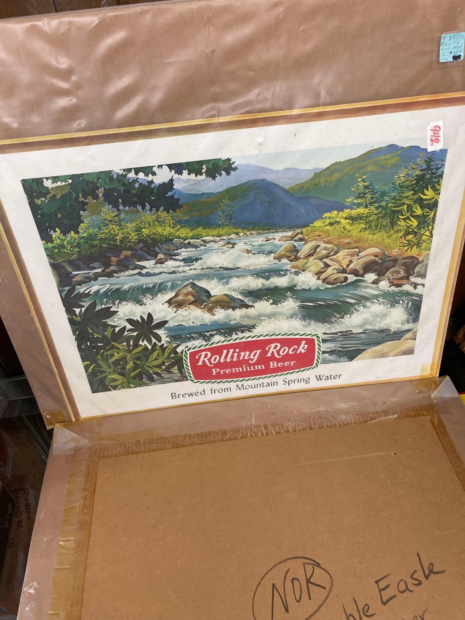 5 Rolling Rock Premium Beer Cardboard Signs 4 still Sealed - 4