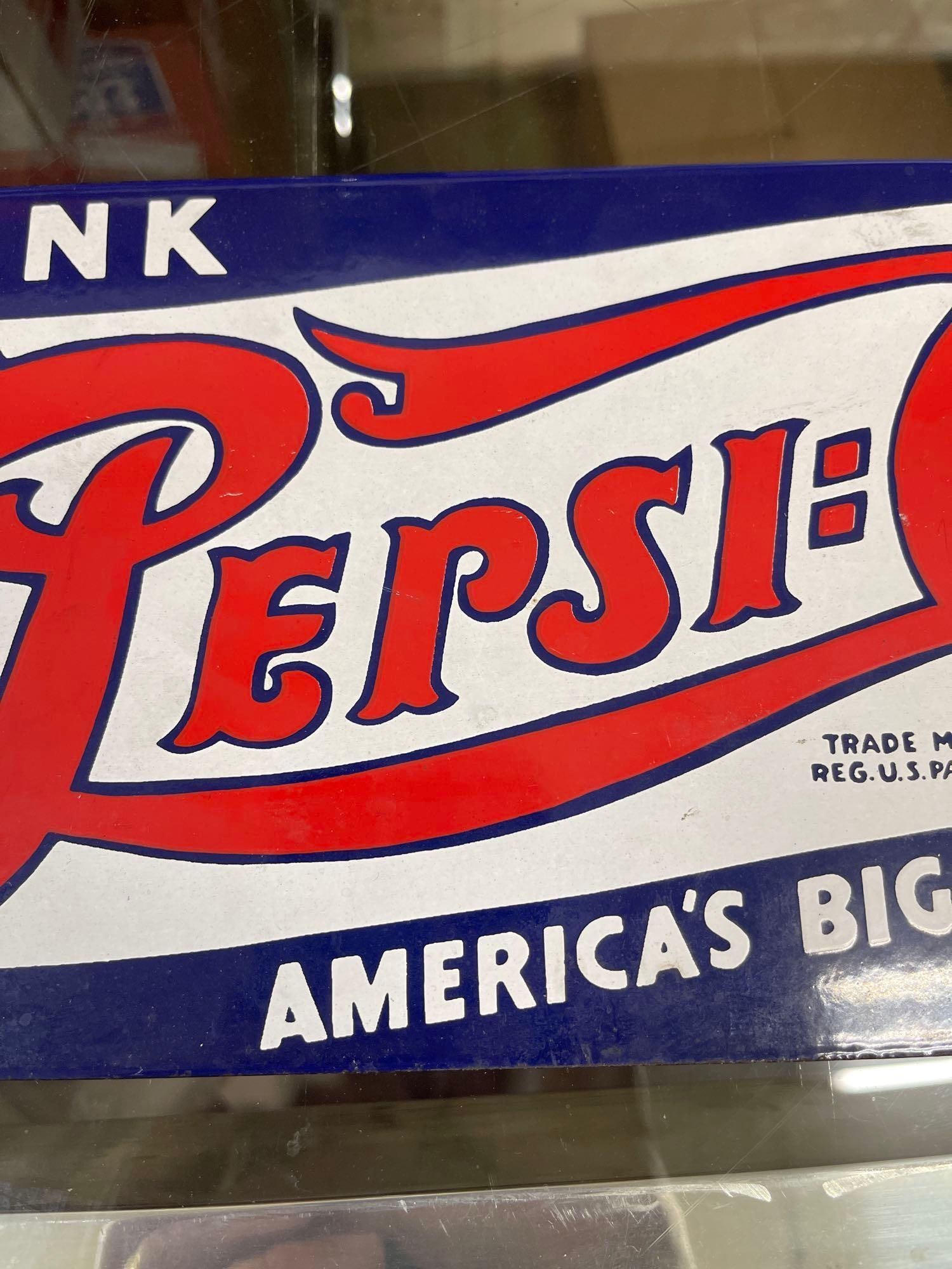 Drink Pepsi-Cola 5 Cent Porcelain Sign - 4
