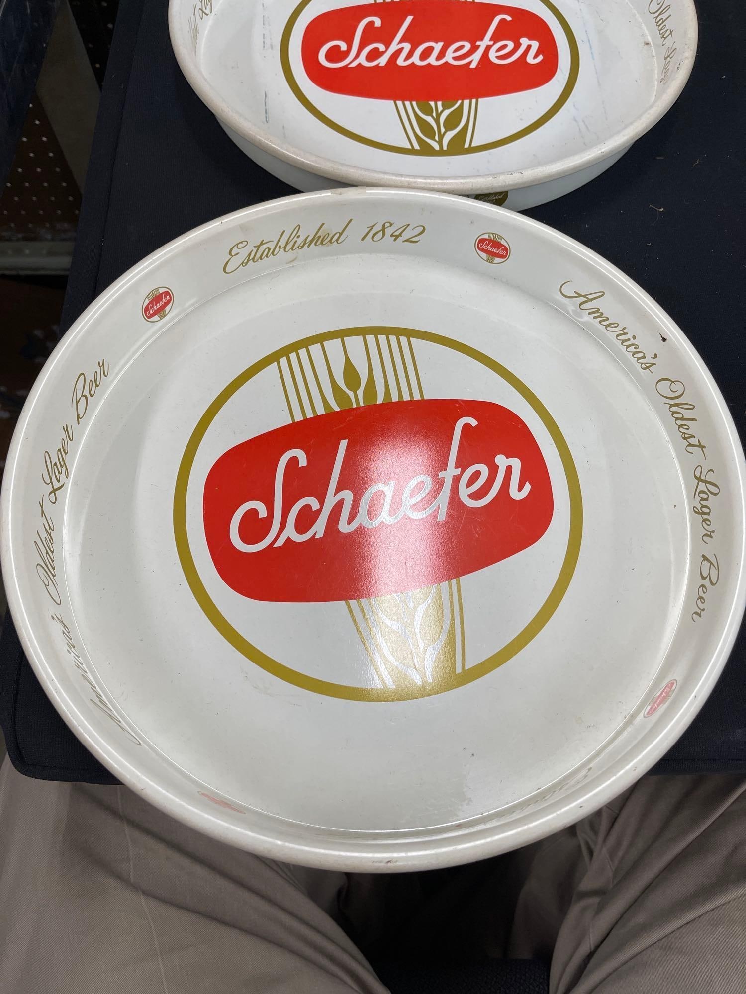 2 Schaefer Americas Oldest Lager Beer Trays - 2
