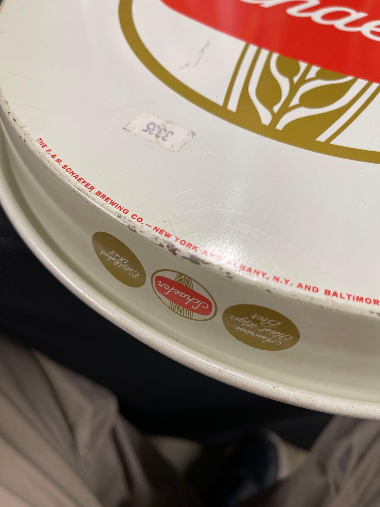 2 Schaefer Americas Oldest Lager Beer Trays - 4