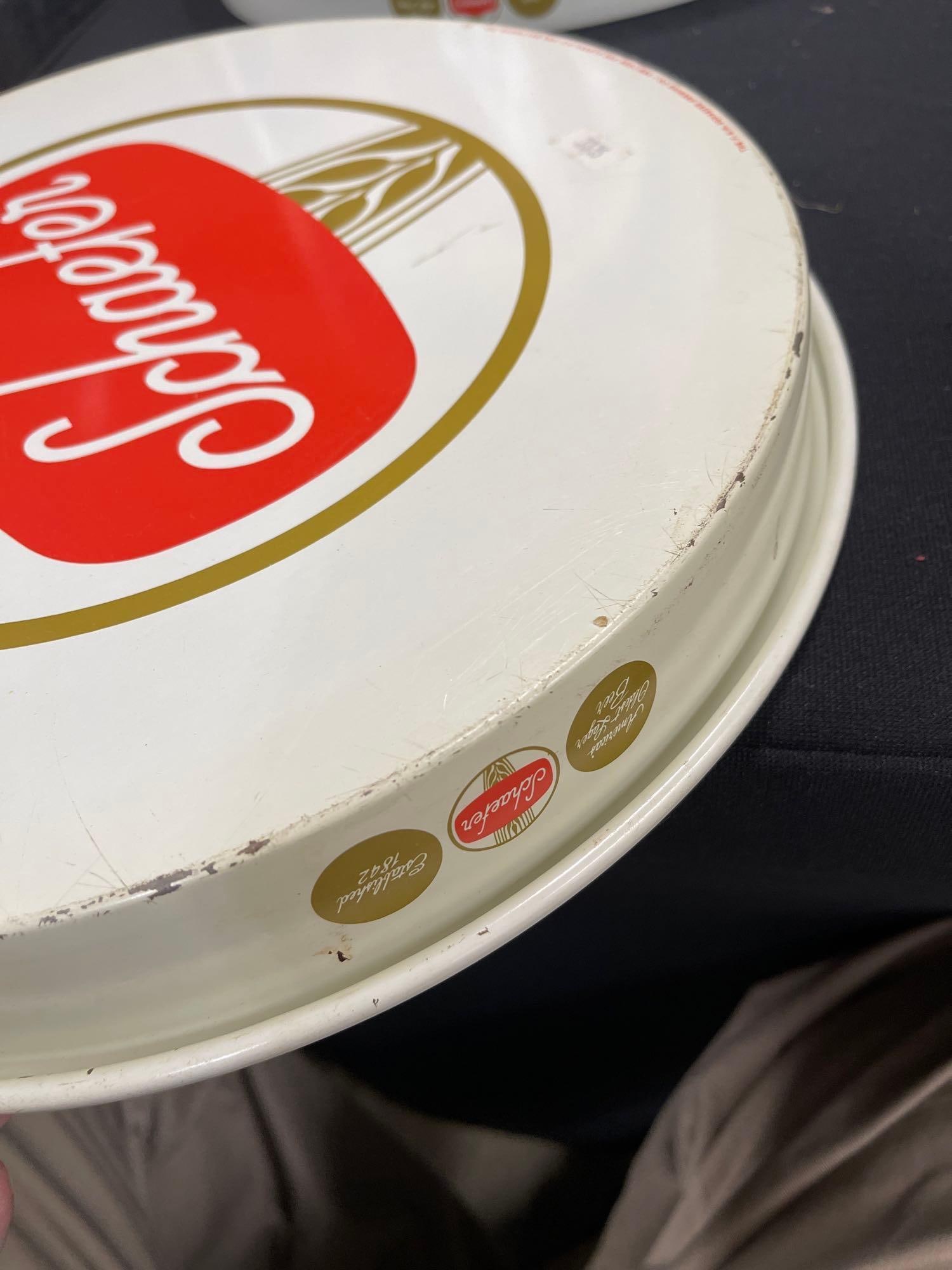 2 Schaefer Americas Oldest Lager Beer Trays - 7