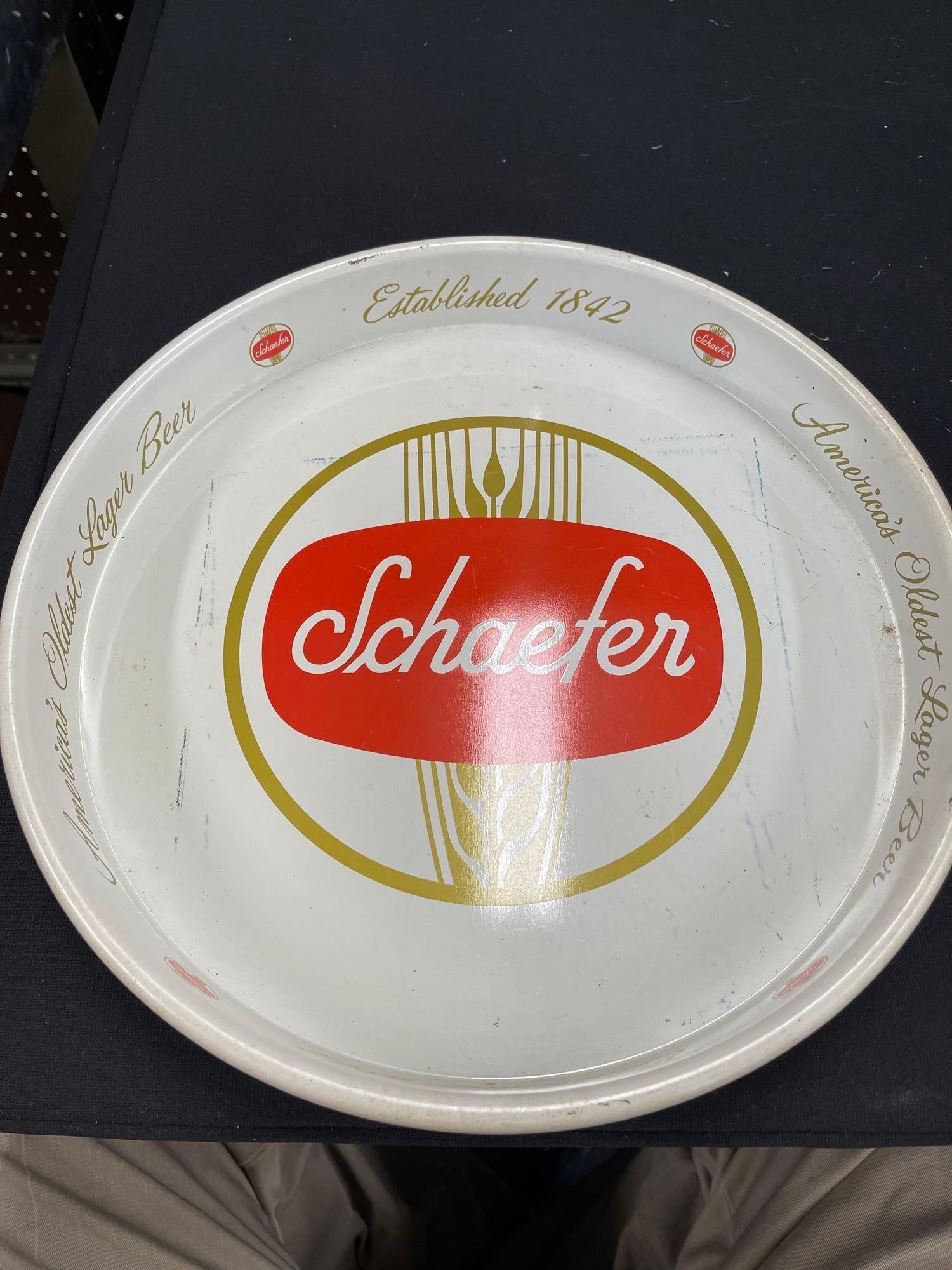 2 Schaefer Americas Oldest Lager Beer Trays - 8