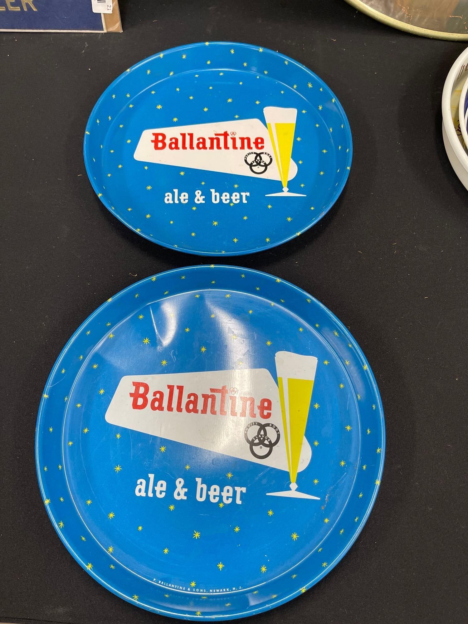 2 Ballantine Beer Trays: 12 