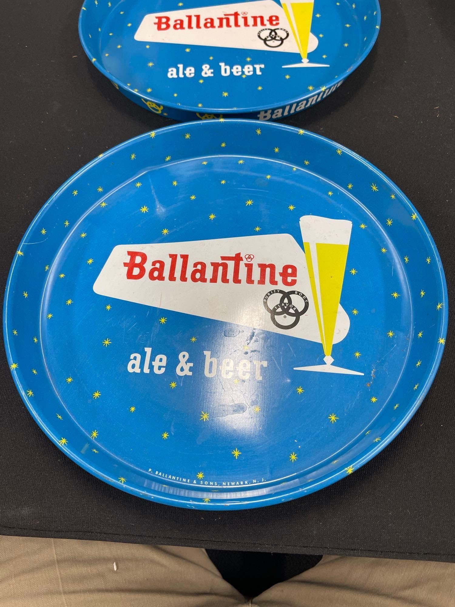 2 Ballantine Beer Trays - 2