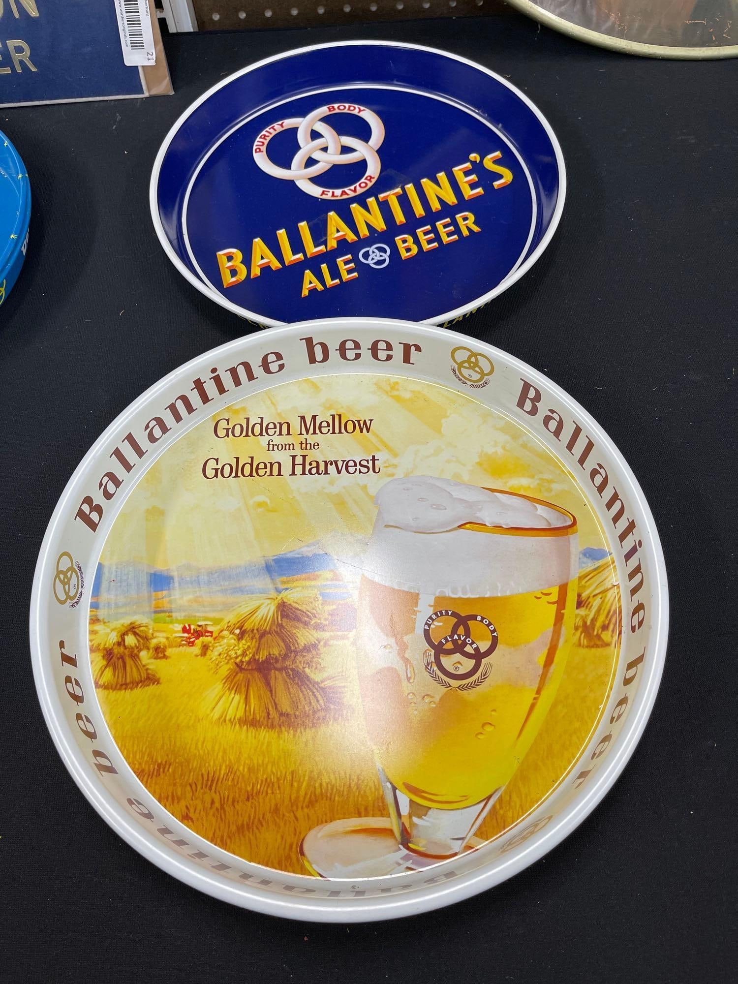 2 Ballantine Beer Trays: Golden Mello 13Purity Body Flavor 12 