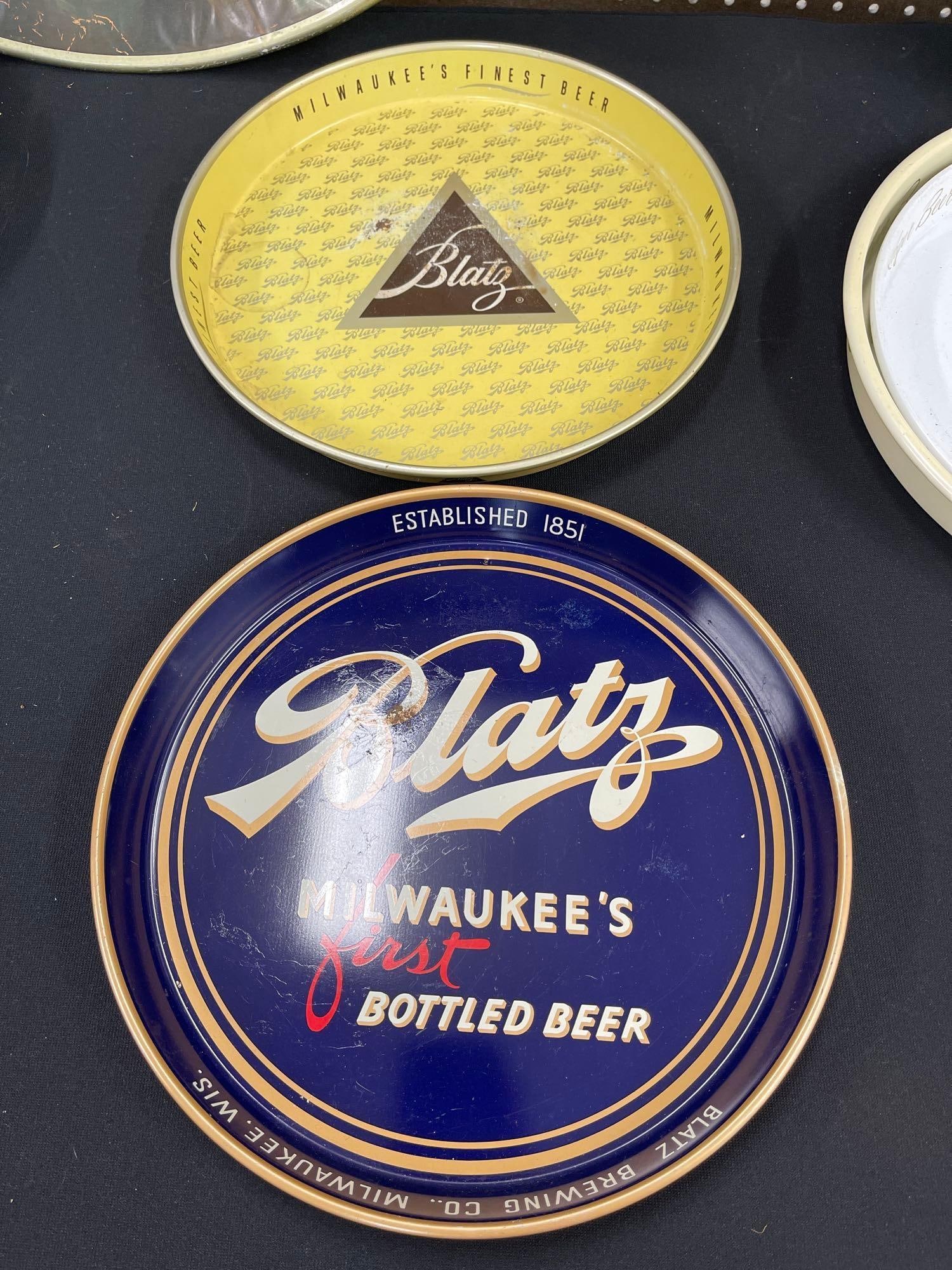 2 Blatz Milwaukees Finest Beer Trays: 12 