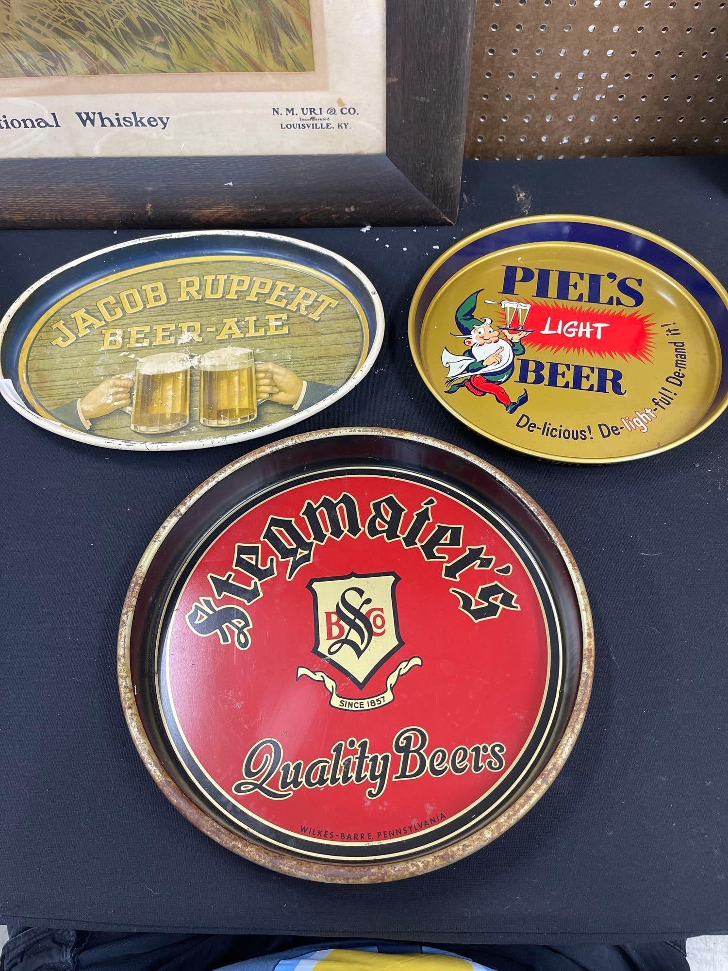 3 Beer Trays Stegmaiers Piels and Jacob Ruppert: Stegmaiers 13 Piels 12 Jacob 14 X 11 