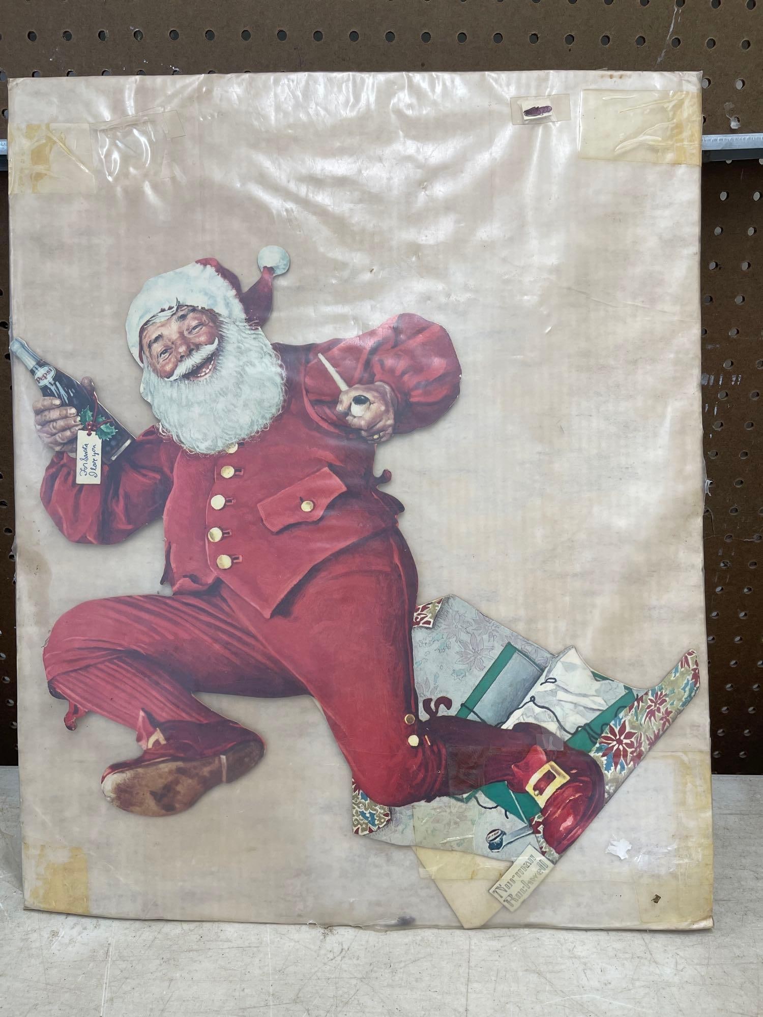 Pepsi Santa Norman Rockwell: As Pictured 20 tall 