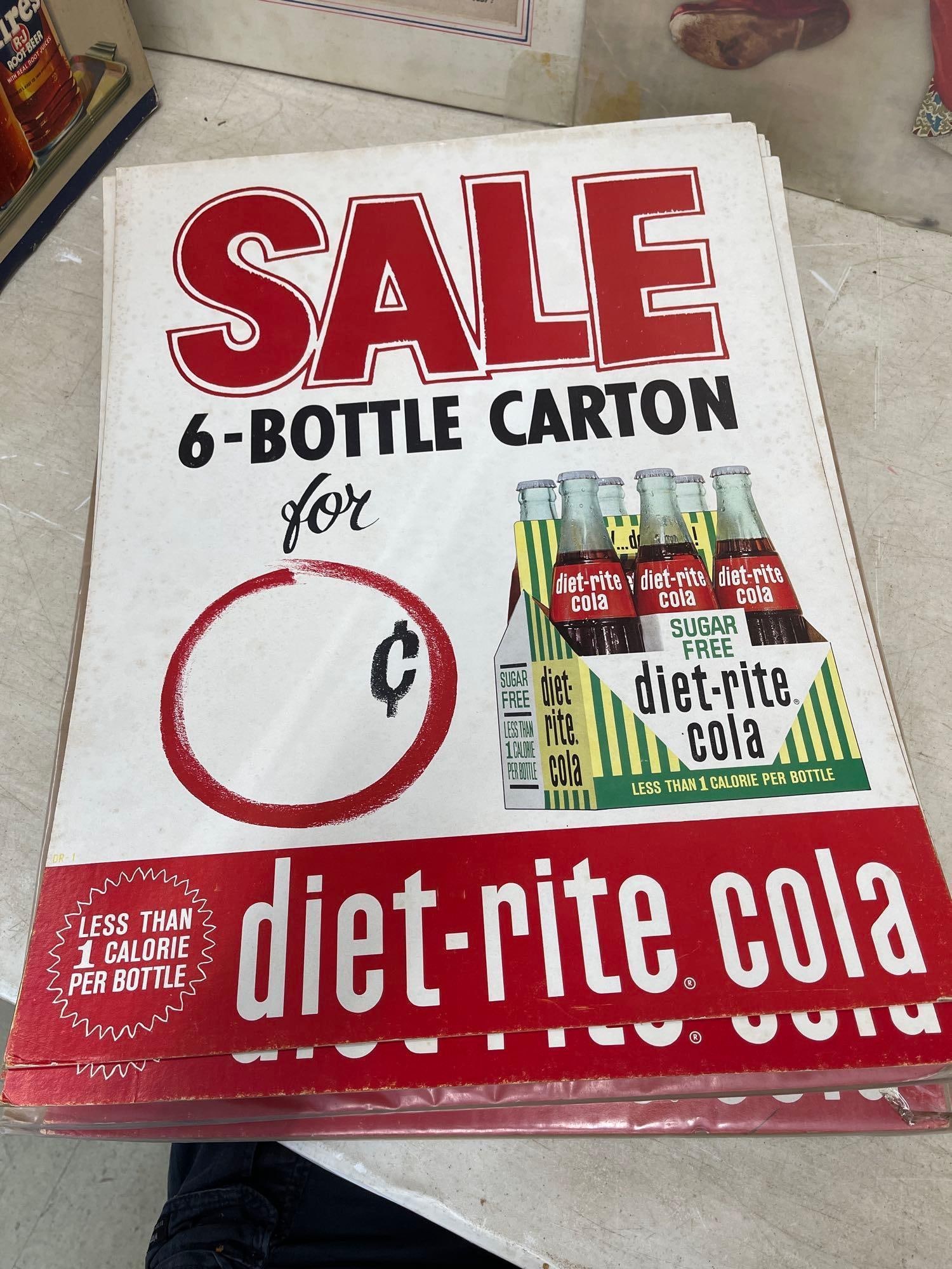 21 Diet Rite Cola Sale Signs: 17 X 22
