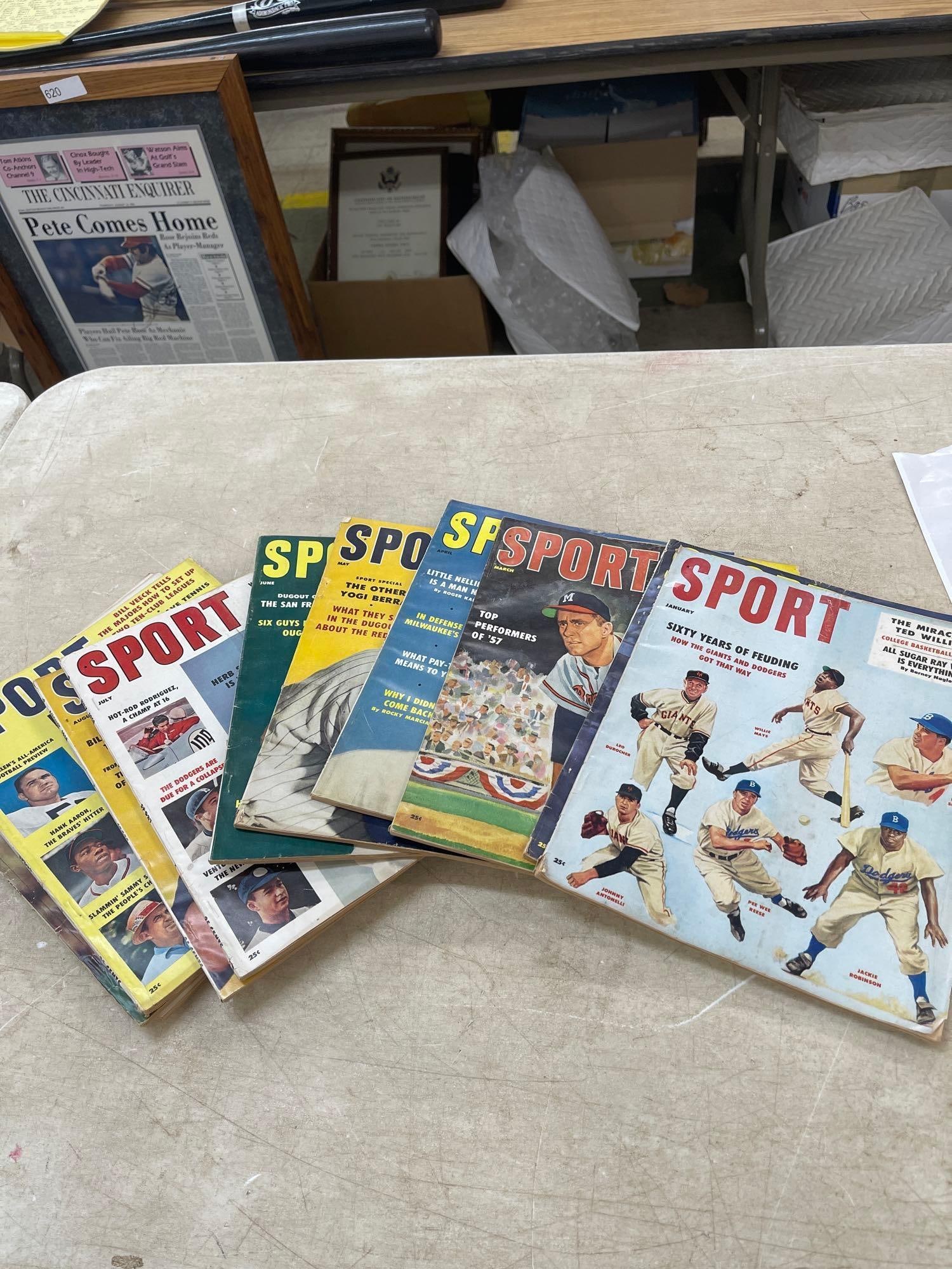 1958 Sport Magazines Jan-Aug Oct-December: 11 Magazines 