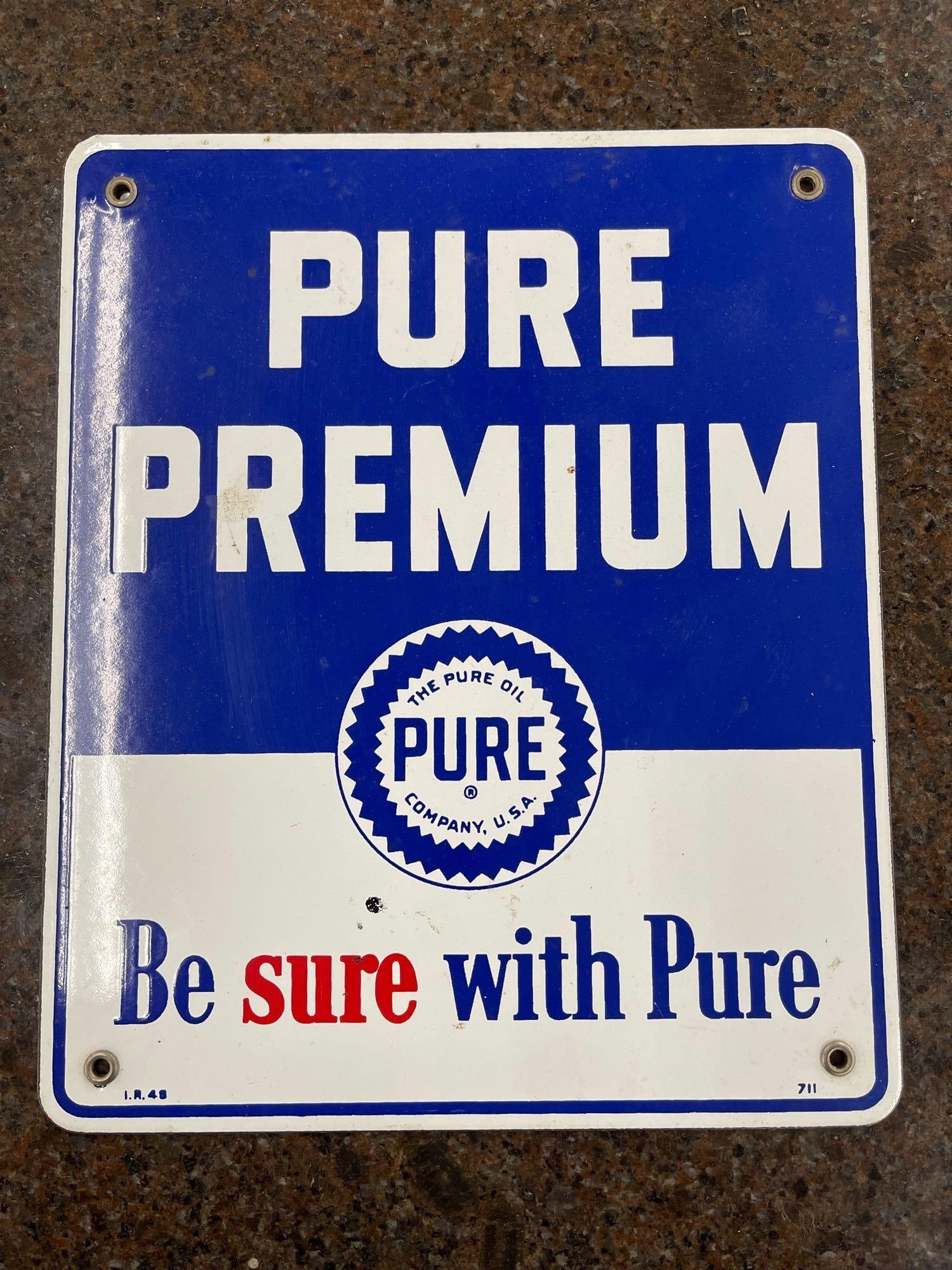 PURE PREMIUM OIL PORCELAIN SIGN (1 of 2)