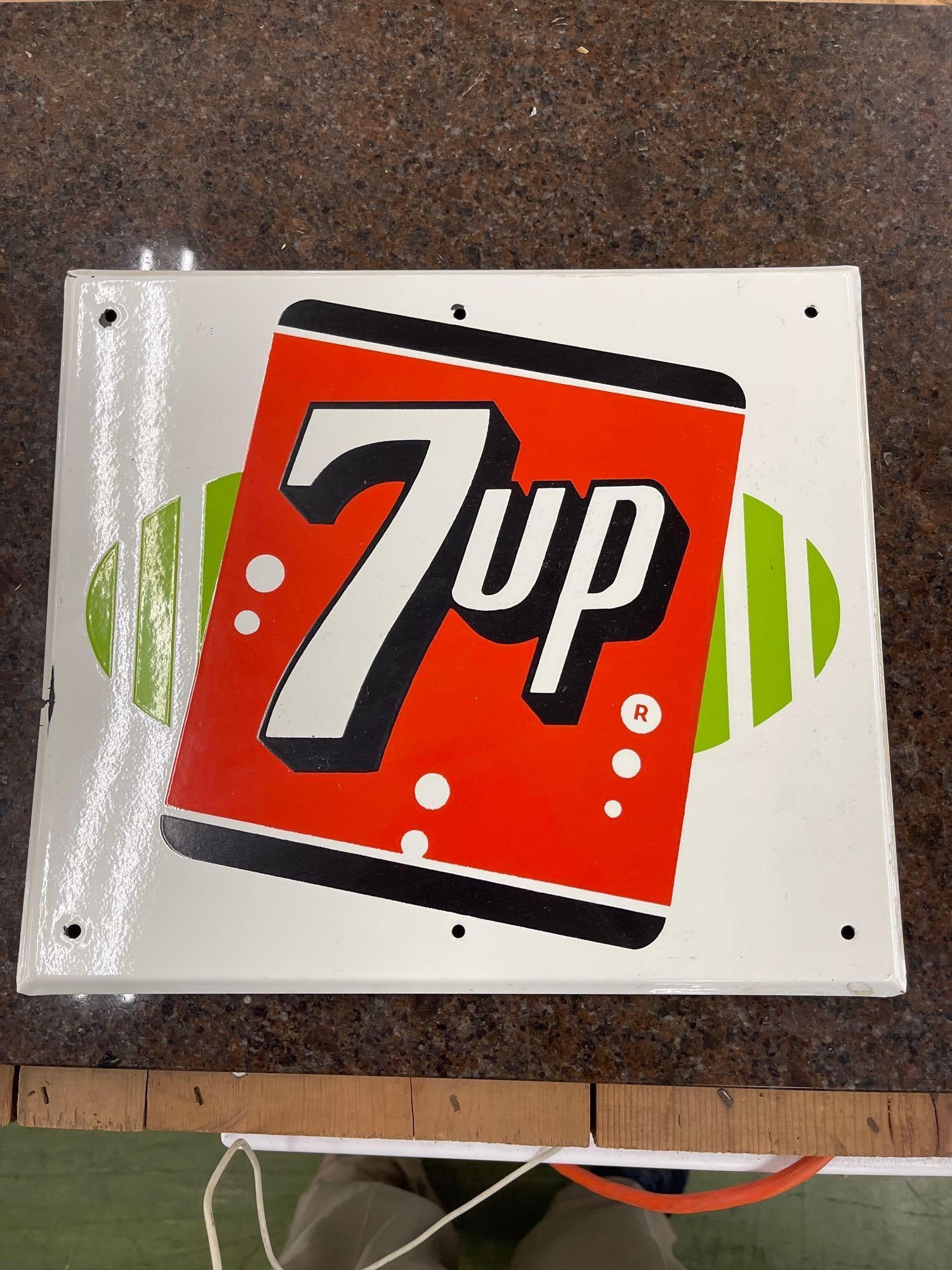 7UP Porcelain Sign: 14 X 12 