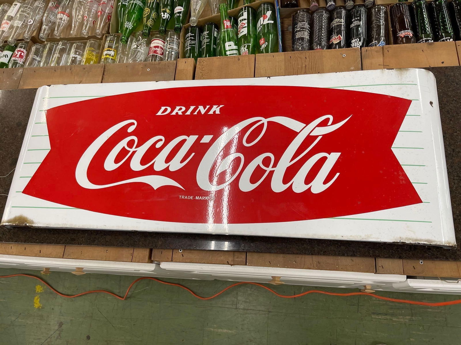 Coca Cola Sled / Fishtail Porcelain Sign (1 of 11)