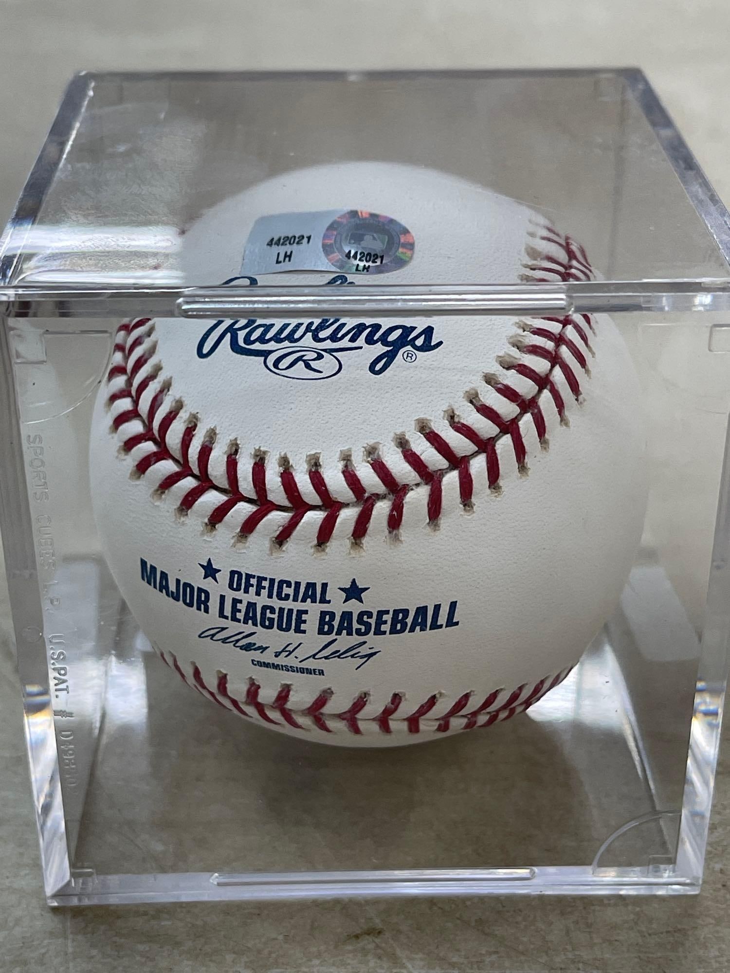 Nolan Ryan Autographed Baseball 7 No Hitters: As Pictured