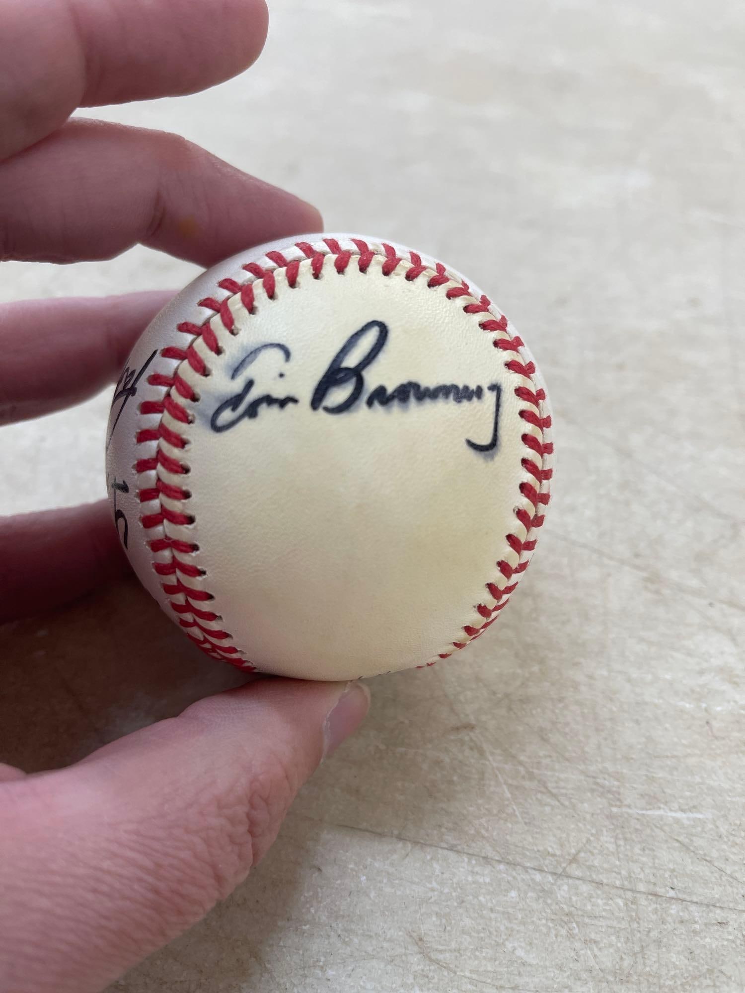 Tom Browning Autographed Baseball + 3 Others: As pictured 