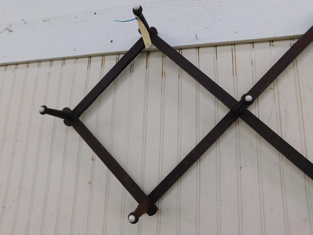 Early Coat and Hat Rack - Wall Hung - 23" x 4.5" x 3" Closed - 2