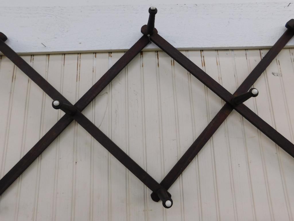 Early Coat and Hat Rack - Wall Hung - 23" x 4.5" x 3" Closed - 3