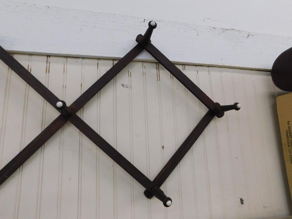 Early Coat and Hat Rack - Wall Hung - 23" x 4.5" x 3" Closed - 4