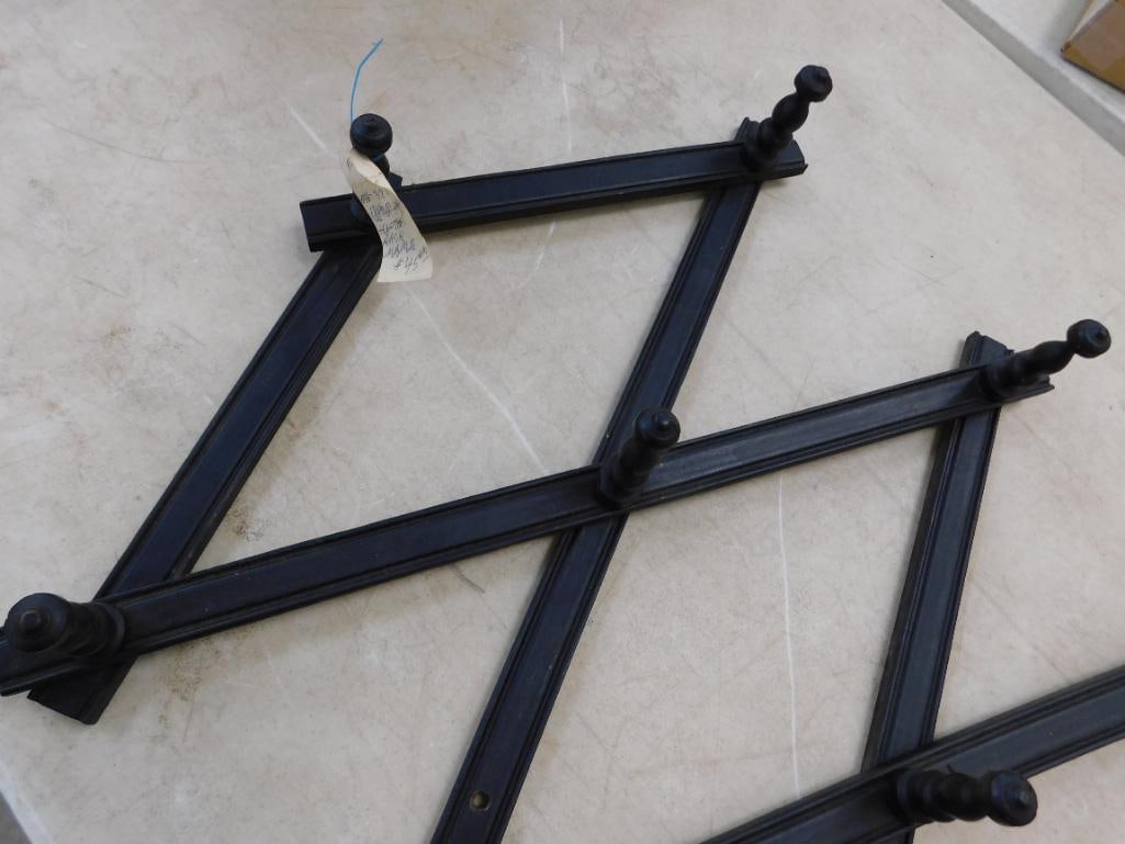 Early Coat and Hat Rack - Wall Hung - 22" x 6" x 3.5" Closed - 2