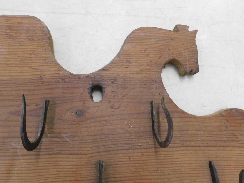 Early Game Bleeding Rack - Wall Hung - Hand Forged Hooks - 9.5" x 38" x 3" - 6