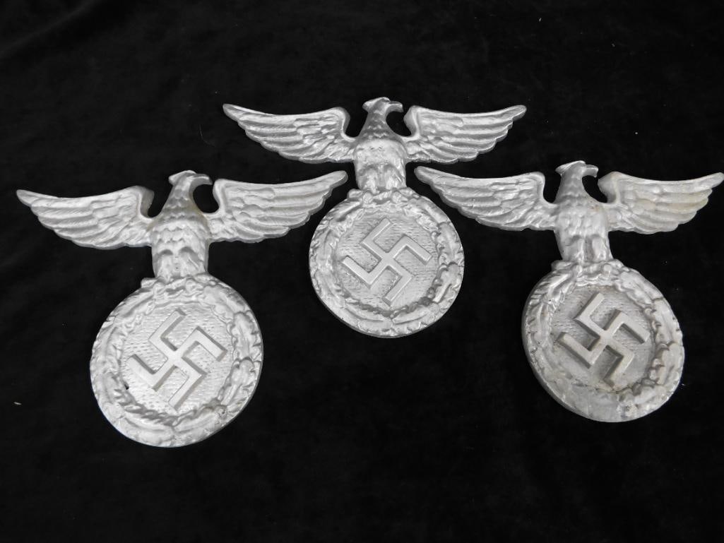 Group of 3 WW2 Germen Plaques - Aluminum - Each 7" x 9" - 8