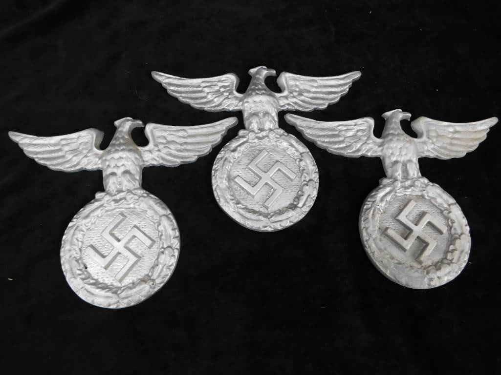 Group of 3 WW2 Germen Plaques - Aluminum - Each 7" x 9" - 9