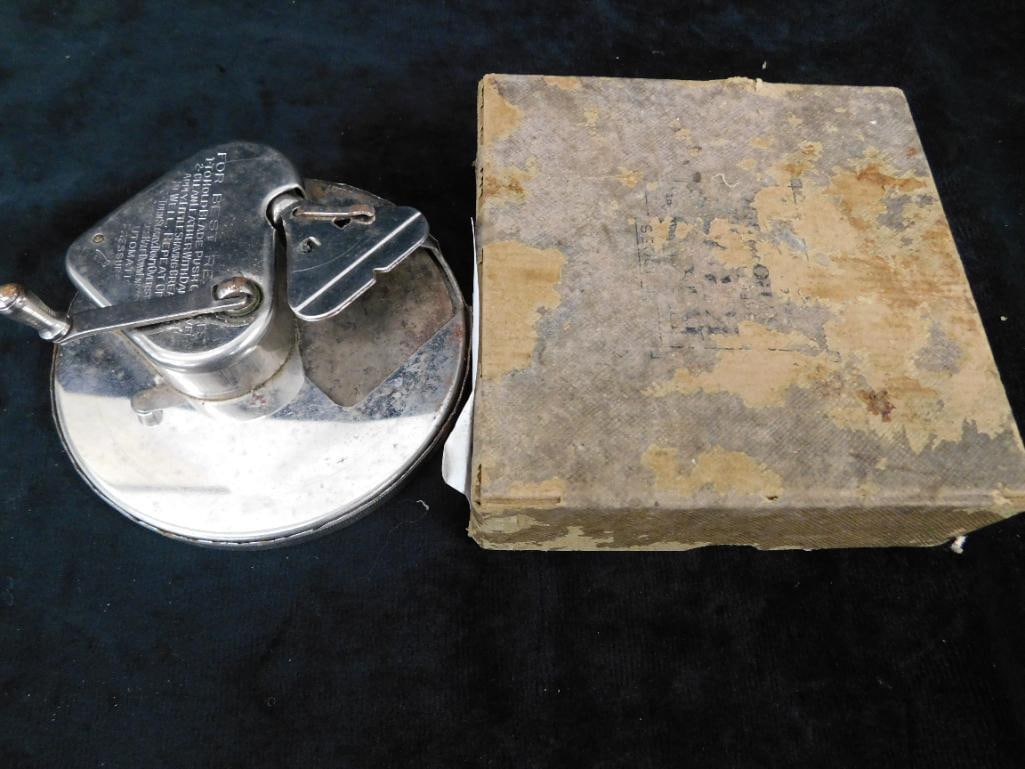 Vintage Rhodes Mfg "Kriss Kross" Razor Blade Sharpener - Original Box - 4.5" Round - 11