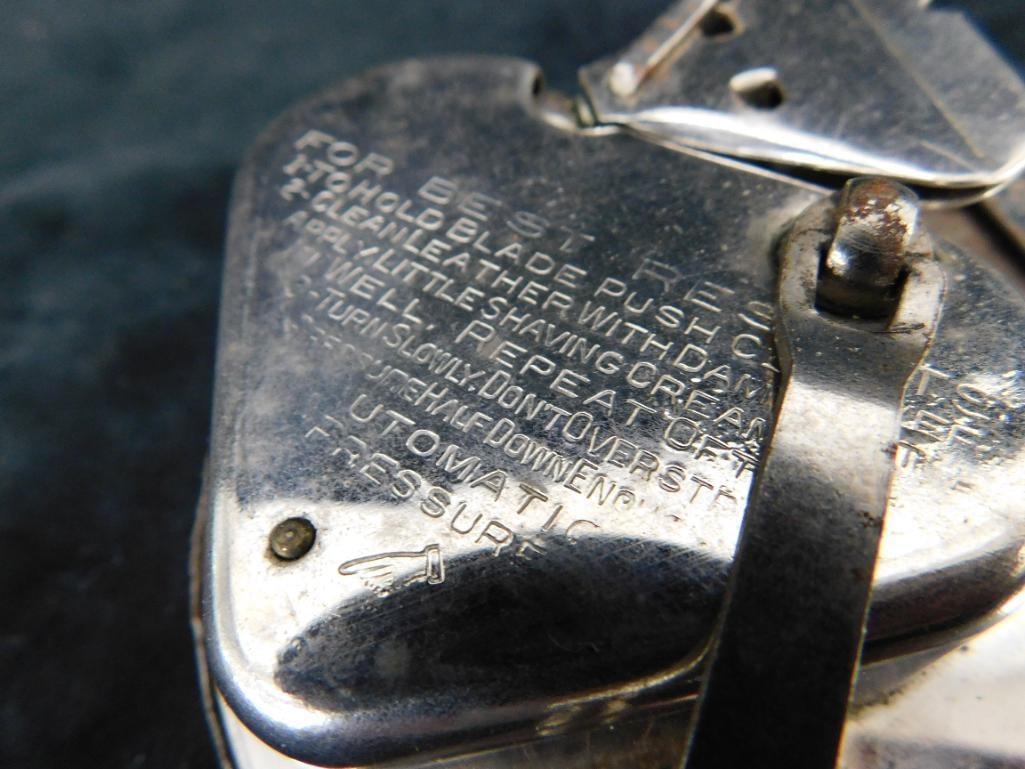 Vintage Rhodes Mfg "Kriss Kross" Razor Blade Sharpener - Original Box - 4.5" Round - 3