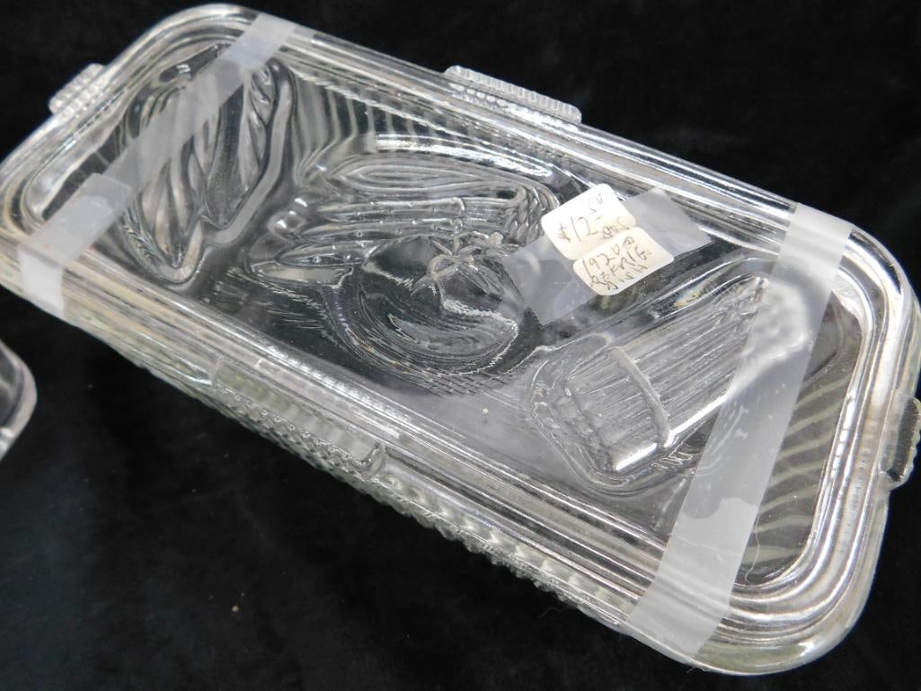 Group of 3 Vintage Lidded Refrigerator Dishes - Large 3.5" x8.5" x 4" - 5
